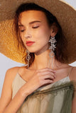 Rhinestone Tassels Drop Earrings 571353900963 - COCOMELODY