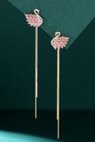 Swan tassel silver needle earrings 718899853686 - COCOMELODY