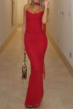 Mermaid Maxi Tulle Semi Formal Wedding guest dresses 842189689837 - COCOMELODY