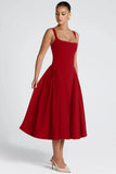 A-Line Midi Polyester Formal Wedding Guest Dresses B0F6JWWP8W - COCOMELODY