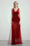 Sheath-Column Floor Length Bridesmaid Dress CB0275CR - COCOMELODY