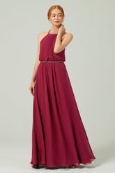 A-Line Floor Length Chiffon Bridesmaid Dress CB0292 - COCOMELODY