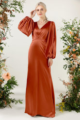 Trumpet Luxe Satin Bridesmaid Dress Formal Dresses CB0500 - COCOMELODY