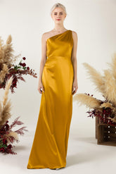 Sheath Sweep Luxe Satin Bridesmaid Dress Formal Dresses CB0503 - COCOMELODY