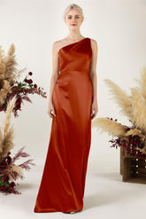 Sheath Sweep Luxe Satin Bridesmaid Dress Formal Dresses CB0503 - COCOMELODY