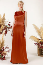 Trumpet Luxe Satin Bridesmaid Dress Formal Dresses CB0510 - COCOMELODY