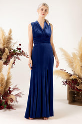 Trumpet Sweep-Brush Train Velvet Bridesmaid Dress CB0515 - COCOMELODY