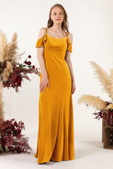 Trumpet Sweep-Brush Train Velvet Bridesmaid Dress Formal Dresses CB0526 - COCOMELODY