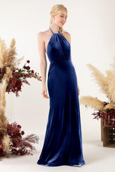 Trumpet Sweep-Brush Train Velvet Bridesmaid Dress Formal Dresses CB0534 - COCOMELODY