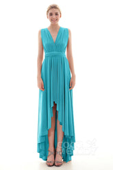 Asymmetrical High-Low Knitted Bridesmaid Dress COED16001 - COCOMELODY