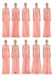 Sheath Floor Length Knitted Bridesmaid Dress COEF16001CR - COCOMELODY