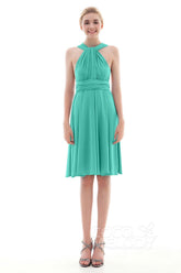 Sheath Knee Length Knitted Fabric Bridesmaid Dress COEK16002 - COCOMELODY