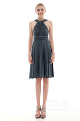 Sheath Knee Length Knitted Fabric Bridesmaid Dress COEK16002 - COCOMELODY
