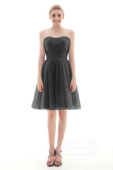 A-Line Short-Mini Tulle Bridesmaid Dress COLM16001 - COCOMELODY