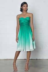 Sheath-Column Knee Length Chiffon Ombre Dress COZF17007 - COCOMELODY