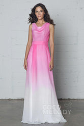 Sheath-Column Floor Length Chiffon Ombre Dress COZF17009 - COCOMELODY