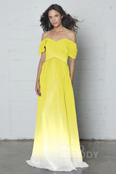 Sheath-Column Floor Length Ombre Chiffon Dress COZF17015 - COCOMELODY