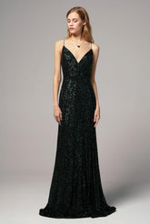 Sheath-Column Floor Length Sequined Dress CS0264 - COCOMELODY