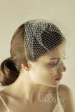 One-tier Cut Edge Tulle Blusher Veils with Rhinestone CV0237 - COCOMELODY