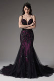 Trumpet-Mermaid Court Train Lace Tulle Wedding Dress CW3008