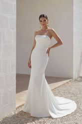 Trumpet-Mermaid Chapel Train Elastic Cloth Wedding Dress CW3246
