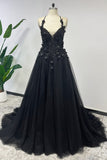 A-Line Chapel Train Sequined Lace Tulle Wedding Dress CW3347