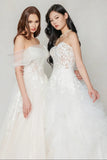 A-Line Court Train Tulle Wedding Dress CW3620 - COCOMELODY