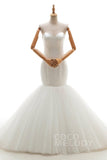 Trumpet-Mermaid Chapel Train Tulle Wedding Dress CWLT16008 - COCOMELODY
