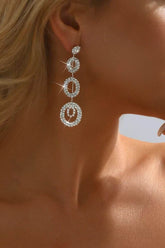 Romantic Rhinestone Dangle Earrings 900594053147 - COCOMELODY