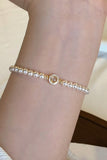 Luxury Pearl Beaded Bracelet Plated Cubic Zirconia Ring Charm 945769131649