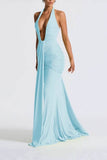 Mermaid Maxi Knitted Semi Formal Wedding Guest Dresses 917018224683 - COCOMELODY