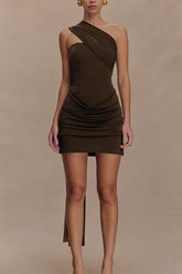 Sheath-Column Mini Elastic Knitted Fabric Dress 919061746485 - COCOMELODY