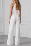 Halter Floor Length Elastic Cloth Wedding Jumpsuit 949852323242 - COCOMELODY