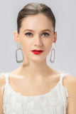 Simple and generous geometric square earring clip earrings 619606937728 - COCOMELODY