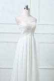A-Line Sweep-Brush Train Chiffon Wedding Dress 640165830660 - COCOMELODY