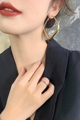 Diamond earrings in large metal blocks 759194871661 - COCOMELODY