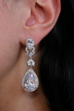 Luxury Long Drop Crystal Teardrop Cubic Zirconia Dangle Earrings 941077396222