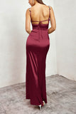 Sheath-Column Maxi Elastic Silk like Satin Formal Evening Dress 890740689555 - COCOMELODY
