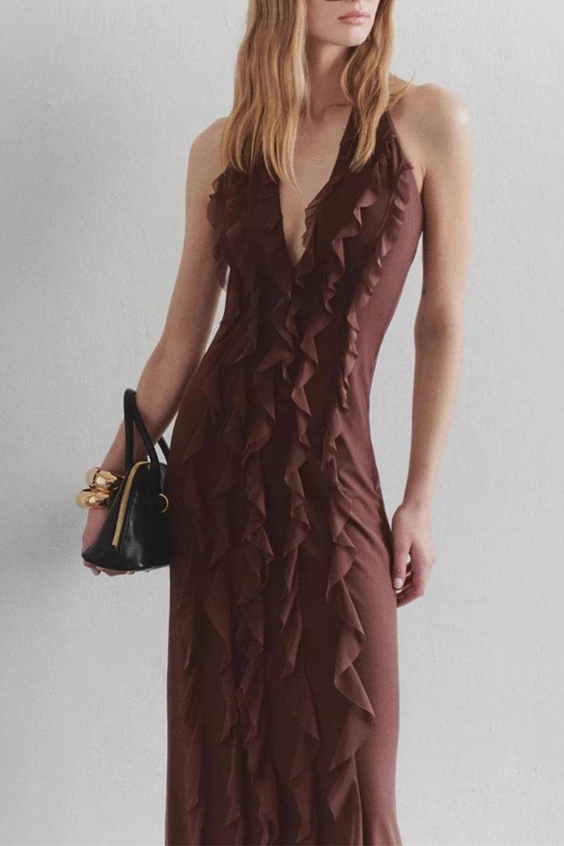 Sheath-Column Maxi Chiffon Dress 927383006662 - COCOMELODY