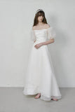 A-Line Floor Length Organza Wedding Dress 821797168740 - COCOMELODY
