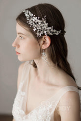 Alloy Headbands with Imitation Pearl and Crystals AH18015 - COCOMELODY
