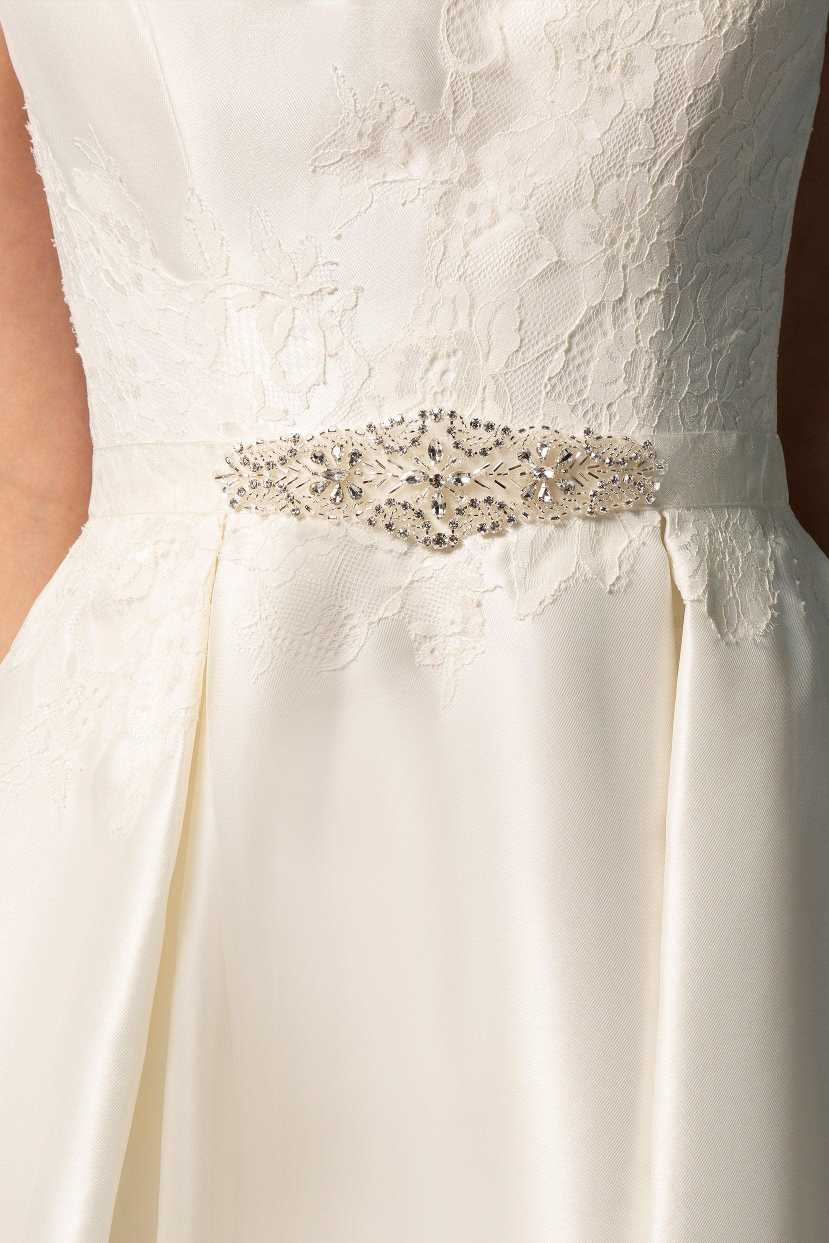 Tulle Wedding Sash with Rhinestone CC0055 - COCOMELODY