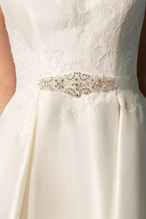 Tulle Wedding Sash with Rhinestone CC0055 - COCOMELODY