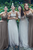 Sheath-Column Floor Length Tulle Bridesmaid Dress PR3502 - COCOMELODY