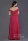 Sheath-Column Floor Length Chiffon Bridesmaid Dress PR3536PS - COCOMELODY