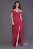 Sheath-Column Floor Length Chiffon Bridesmaid Dress PR3536PS - COCOMELODY