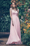 Sheath Floor Length Chiffon and Lace Bridesmaid Dress PR3554PS - COCOMELODY