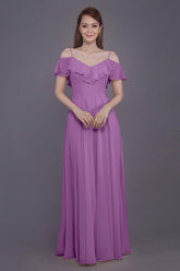Sheath-Column Floor Length Chiffon Bridesmaid Dress PR3570PS - COCOMELODY