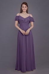 Sheath-Column Floor Length Chiffon Bridesmaid Dress PR3570PS - COCOMELODY