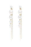 Alloy Earrings with Rhinestone Imitation Pearl CE0117 - COCOMELODY